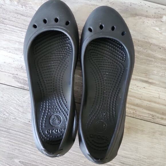 Crocs Womens Kadee Ballet Flats Black Comfort Casual Beach Travel Shoes Sz 7 EUC - Picture 5 of 9